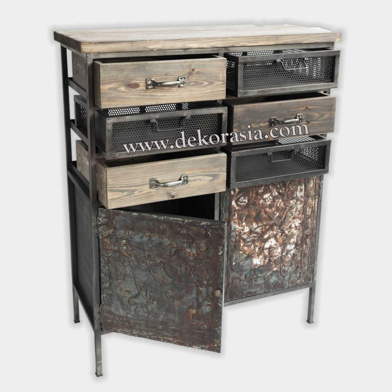Cabinet 2 Doors and  6 Drawers | Industrial Furniture | Iron Furniture